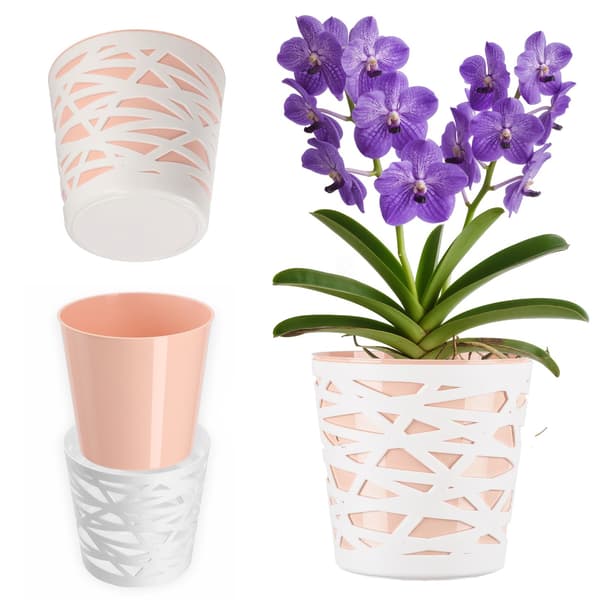 KADAX Urtepotte, Plastik Urtepotte, Blomsterindsats, 17 cm, Orange, Kadax