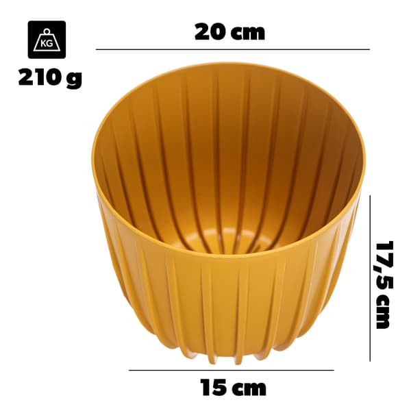 KADAX Urtepotte Urtepottedæksel 20 cm Rund Plastik Blomsterfod Gul