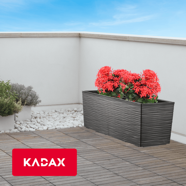 KADAX Urtepotte Balkonkasse med Indsats Blomsterstativ til Balustrade 19x56cm