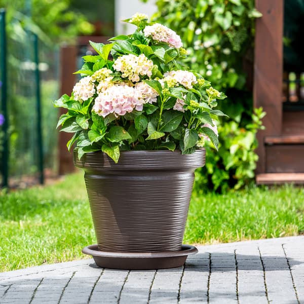 KADAX Urtepotte Havepotte til Blomster Låg med Stativ Stor Brun 46cm