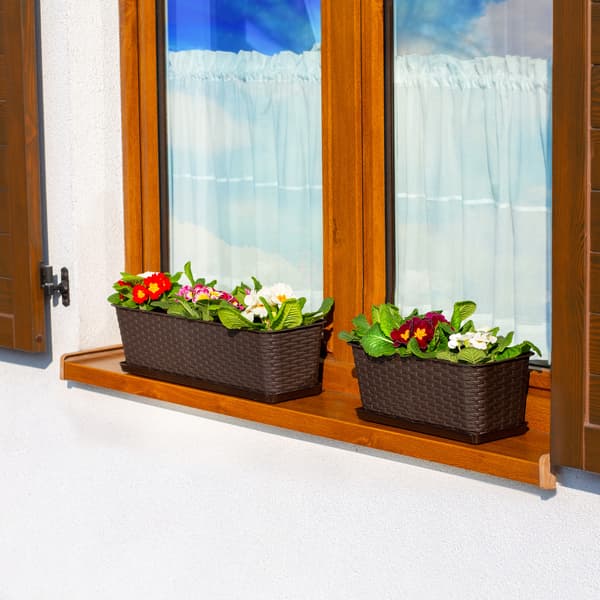 KADAX Balkonkasse Blomsterpotte 60cm + Brun Stativ