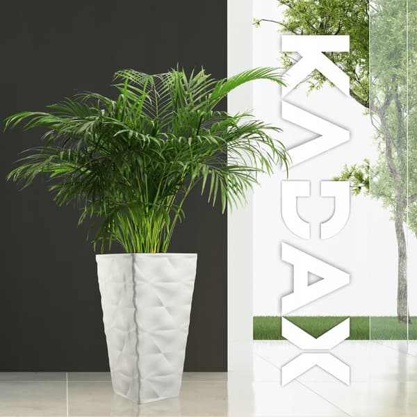 KADAX Blomkruka trädgårdskruka med blominsats stor hög terrass 56 cm vit