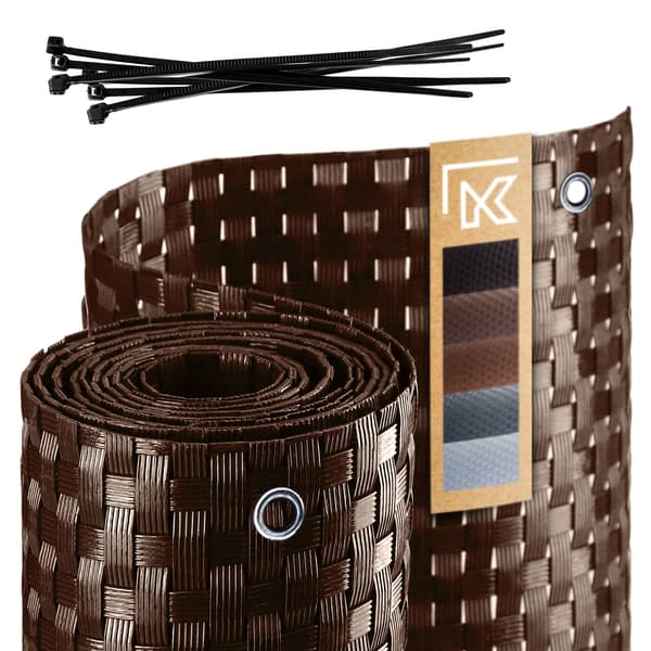 KADAX Technorattan Balkongskydd 1x4M Brun Premium Balkongterrassmatta