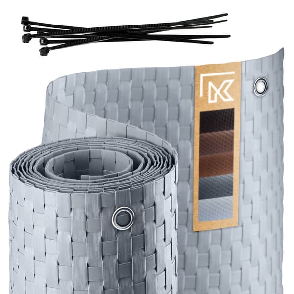 KADAX Technorattan Balkongskydd 0,9x4M Ljusgrå Premium Balkongterrassmatta