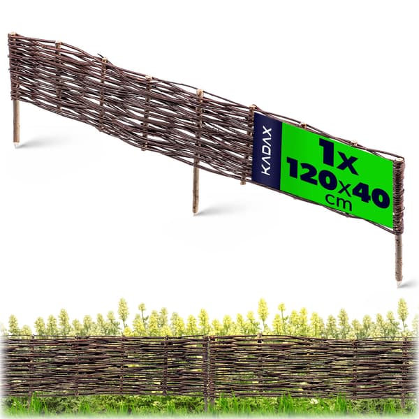 KADAX Trädgårdspalissadkantstängsel 120x40 cm högt staket