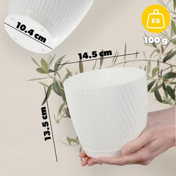 KADAX Blomkruka med blomställning, lock, rund skål, 15 cm, vit