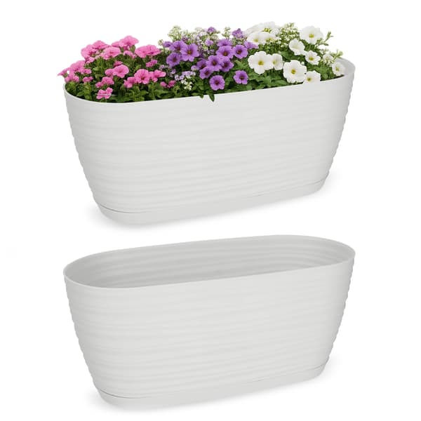 KADAX Blomkruka 27cm Oval Blomkruka Plast Vit