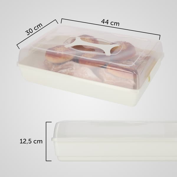 KADAX Plastbehållare för kakor, bakverk, kakask, rektangulär, stor