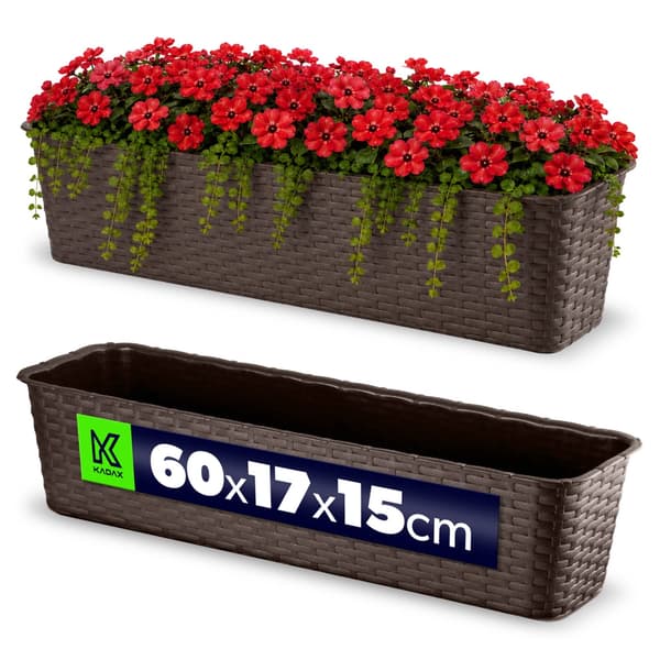 KADAX Balkonkasse 60 cm Urtepotte Urtepotte Balkon Brun