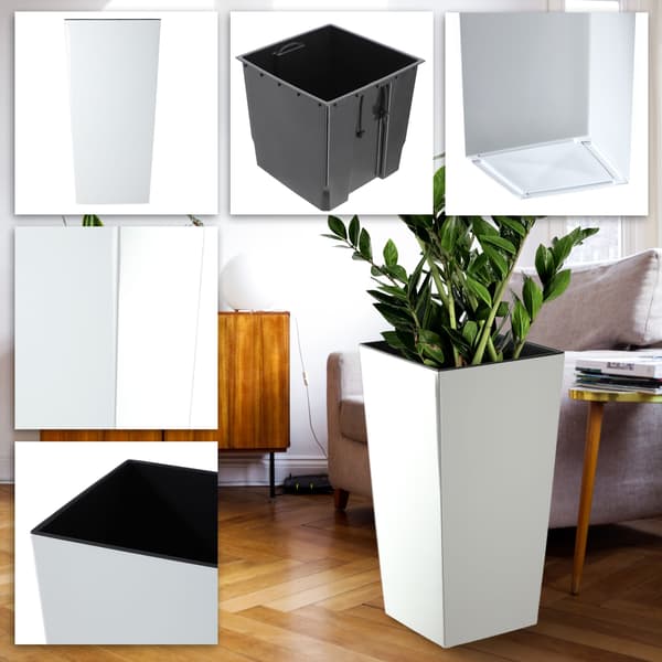 KADAX Blomkruka Trädgårdskruka + Insats 29 x 58 cm Hög Stor Vit Glansblomma