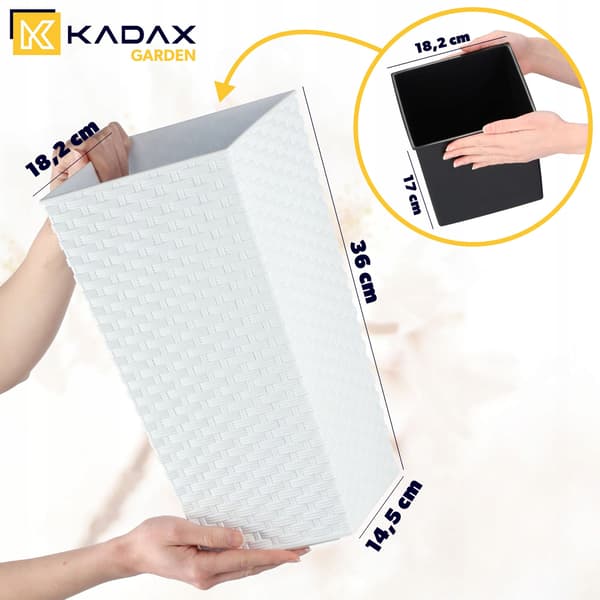 KADAX Blomkruka trädgårdskruka med blominsats stor hög 18x36 cm vit