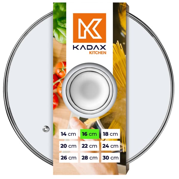 KADAX Glaslåg 16 cm Universal Varmebestandigt Gryde- og Pandedæksel