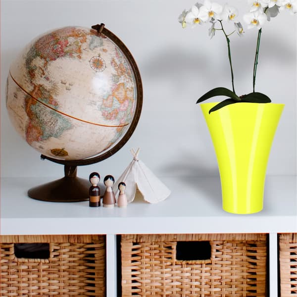 KADAX Urtepotte, Urtepotte, Planteskjuler, Blomsterfod, Plast, Gul, 16,5 cm