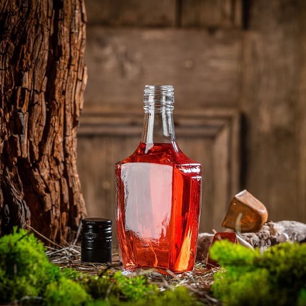 KADAX Glasflaske Glasflasker 250 ml Til Likør Vin Vodka Kapsler 10 stk