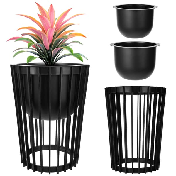 KADAX Loft kaksipuolinen kukkateline musta 39,5 cm + 2 x sisäosaa