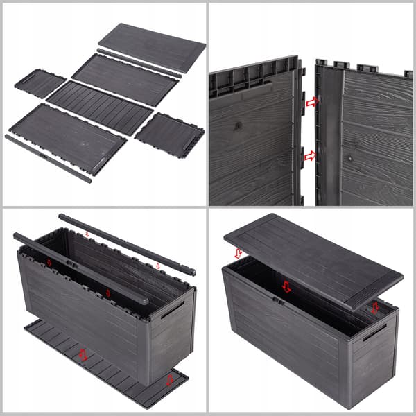 KADAX Haveboks Balkonboks 280L Til Have Balkon Terrasse Brun