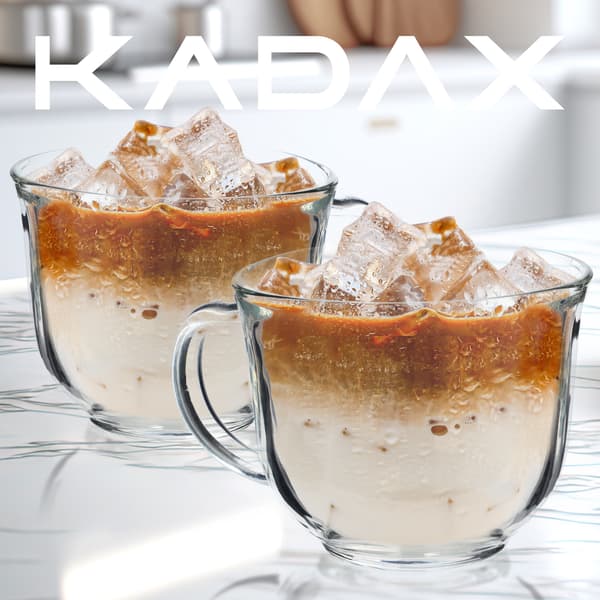 KADAX Winter Tea Kaffeglas 480 ml Glas med Handtag 2 st Muggset