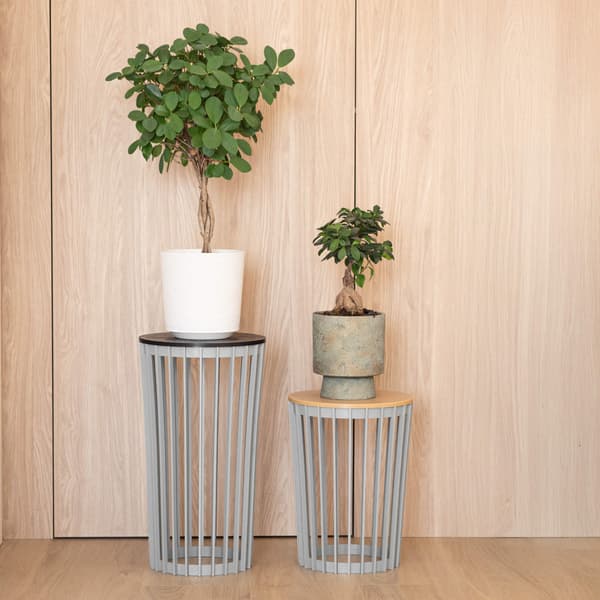 KADAX Urtepottehylde, Urtepottestativ, Rund Bordplade, Sort, 29,5 cm