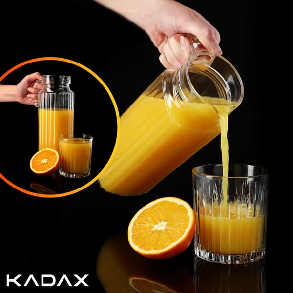 KADAX Glaskanna för drycker, vatten, juice, glaskanna för lemonad 1,1 l