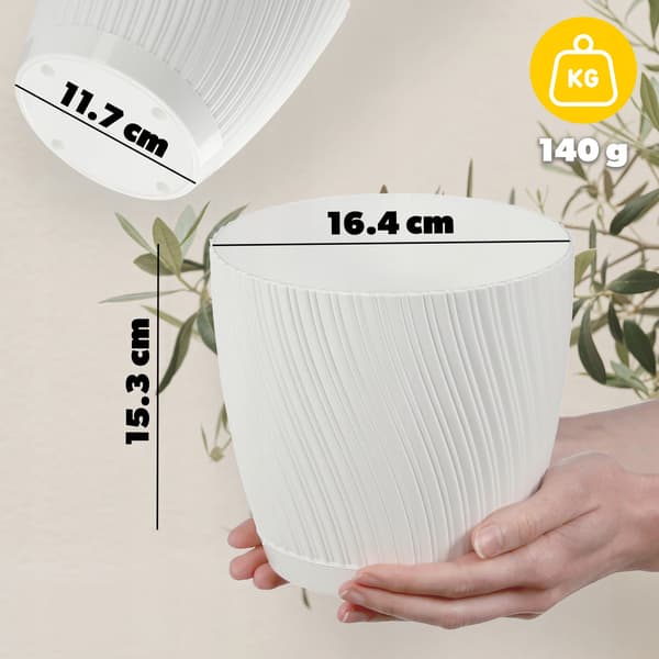 KADAX Blomkruka med blomställning, lock, rund skål, 17 cm, vit