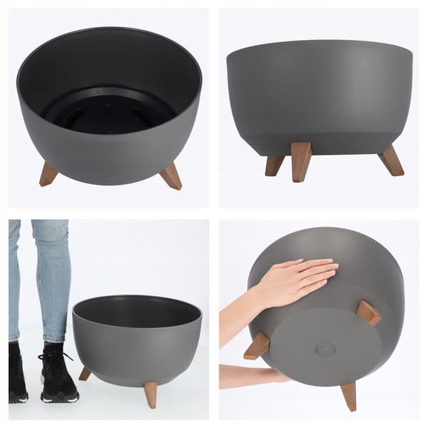 KADAX Blomkruka, Planter, Lock, Ben, Insats, Blomställning, 40 cm, Antracit, Skål, 2 st.