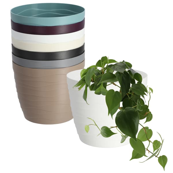 KADAX Urtepotte Plastikpotte til Blomster og Planter Hvid Rund 17 cm