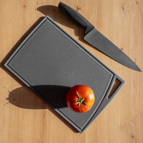KADAX Plast skärbräda för kök halkfri svart bricka 31,5x20 cm