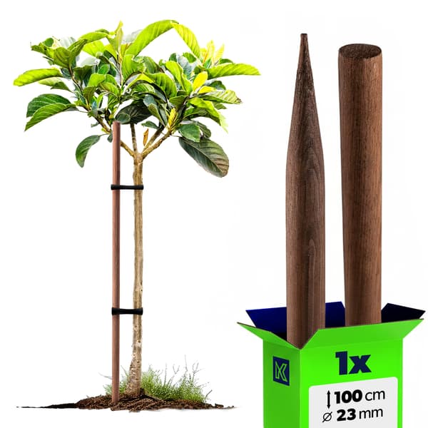 KADAX Impregnerad Träpåke 100 cm Trädstödsstång Diameter 23 mm