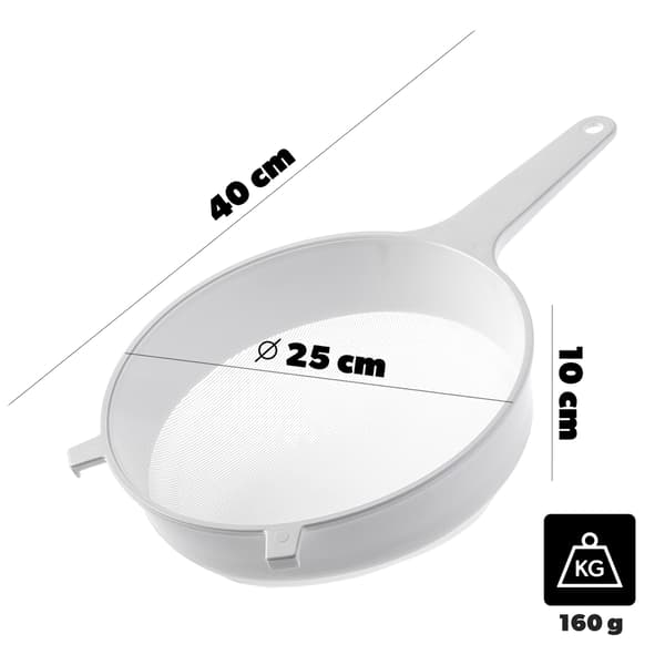 KADAX Tæt si til mel, mælk, flormelis, køkken, plastik, 25 cm, 250 mm