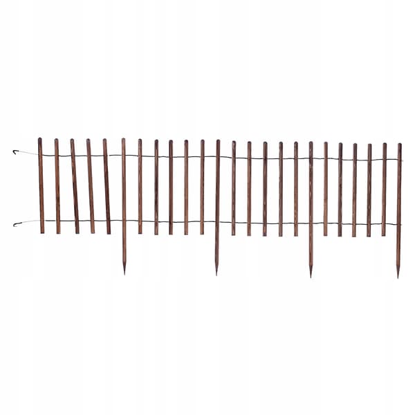 KADAX Palisade Havekant 230 cm Træhegn, Indslået, Brun