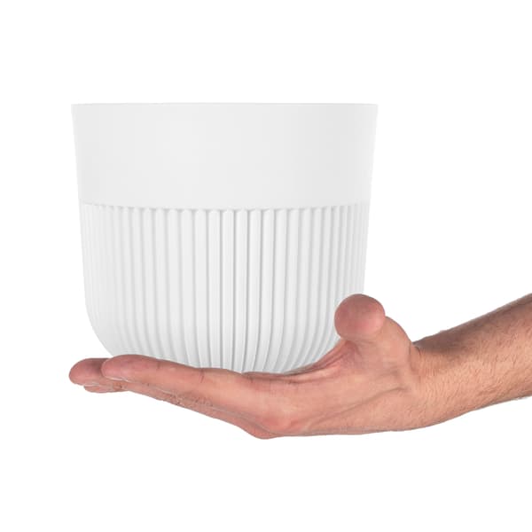 KADAX Blomkruka, Blomkruksskydd, 15 cm, Plast, Rund, Räfflad, Vit