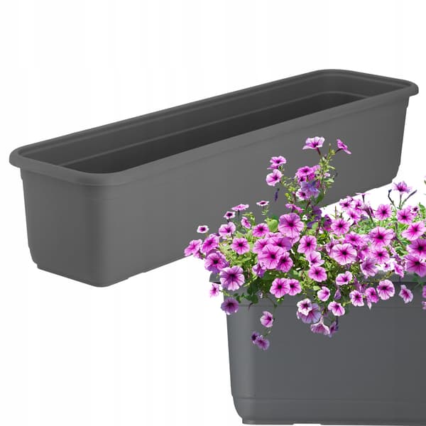KADAX Balkonkasse 60 cm Urtepotte Urtepotte Balkon Blomsterstander Antracit