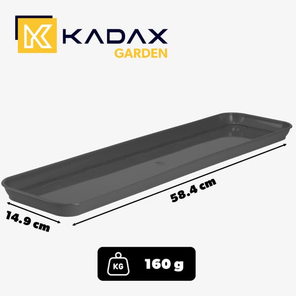 KADAX Urtepottestativ 60 cm Rektangulær Plastikbakke Antracit