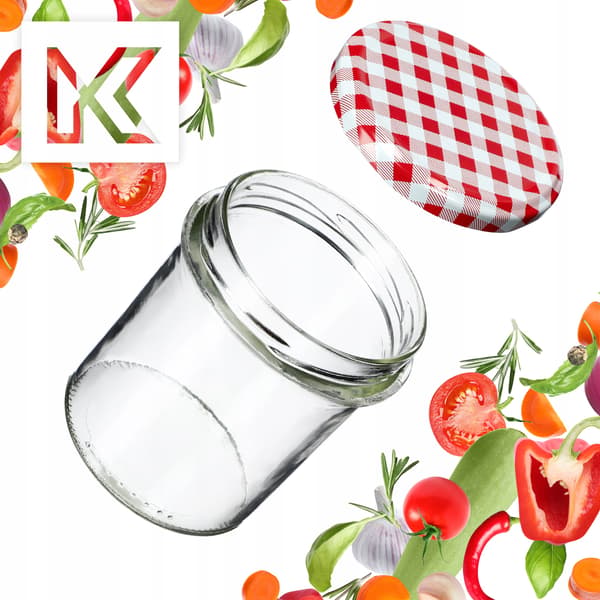 KADAX Avila muurauspurkit 350ml 10kpl 82mm + "Red Lattice" kannet