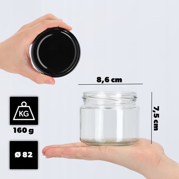 KADAX Słój Berti 330ml fi82 TO-330 pakiet 50szt +