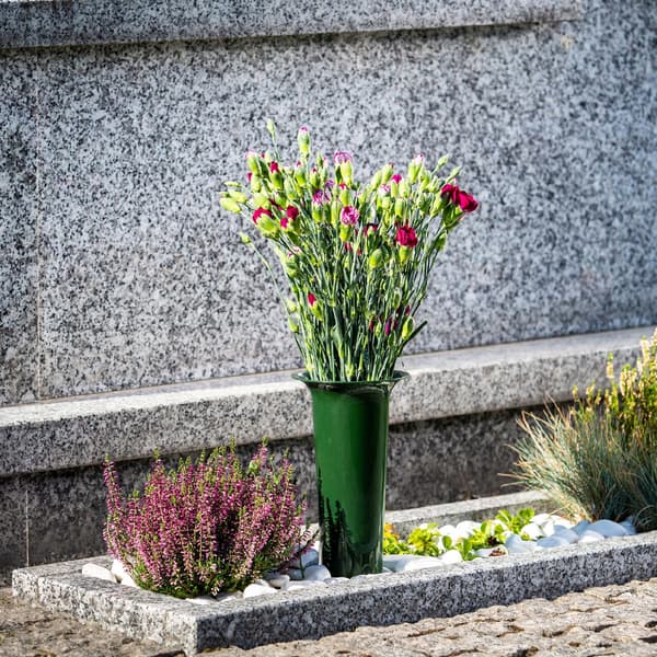 KADAX Vase Flaske Til Kirkegård Gravsten 23cm Gravsten Til Blomster Grøn