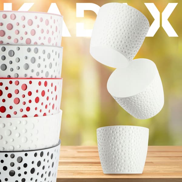 KADAX Urtepotte, Urtepotte, Rund Låg, Plastik Blomsterfod, 11 cm Hvid