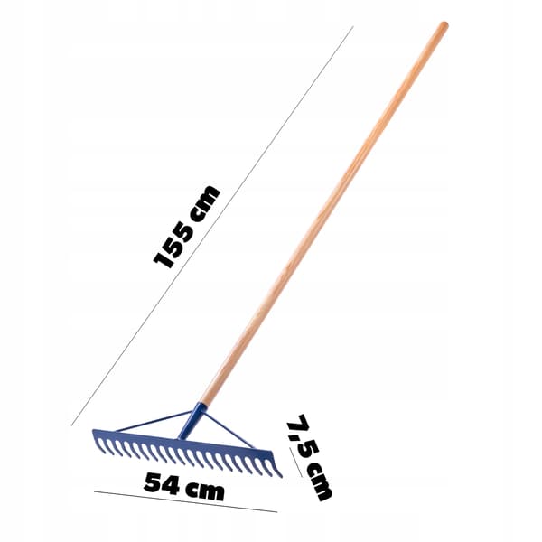 KADAX Metalrive til blade, græs, sten, have, massiv, 155 cm, med håndtag