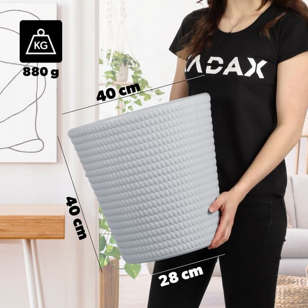 KADAX Urtepotte Plastik Rund 40 cm Grå
