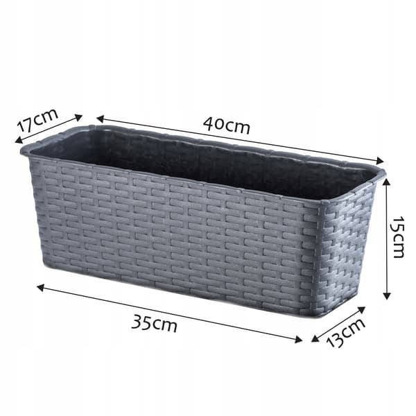 KADAX Balkonkasse 40 cm Urtepotte Urtepotte Balkon Grafit