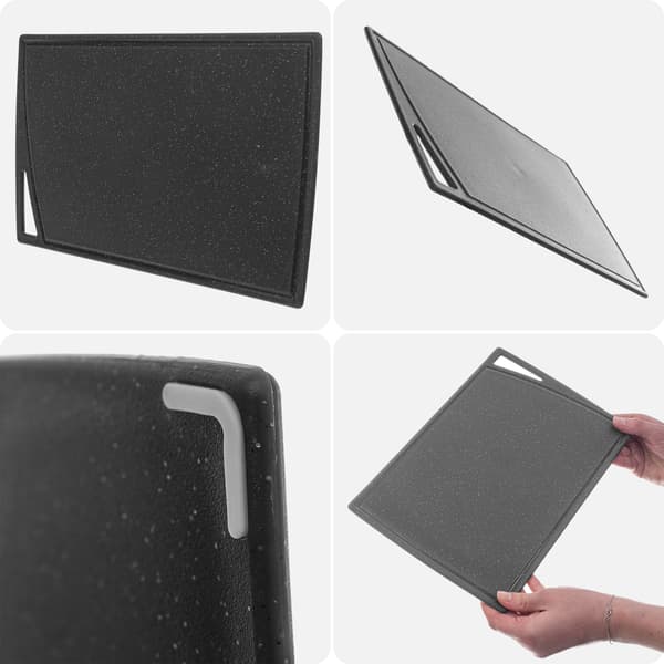 KADAX Plast skärbräda för kök halkfri svart bricka 31,5x20 cm