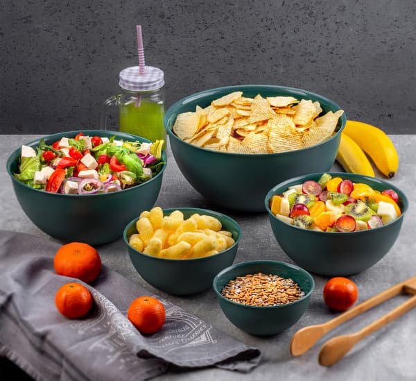 KADAX Plastköksskål 5L Stor Universal Fruktsalladsskål 27cm