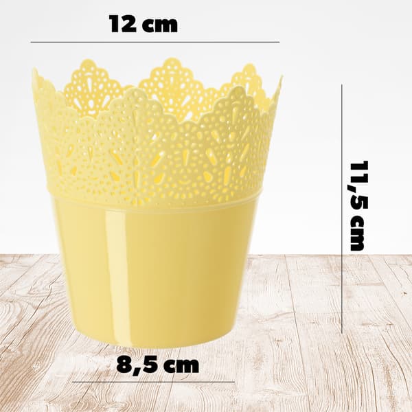 KADAX Urtepotte, Urtepotte, Låg, Høj, Plastik, 12 cm, Gul