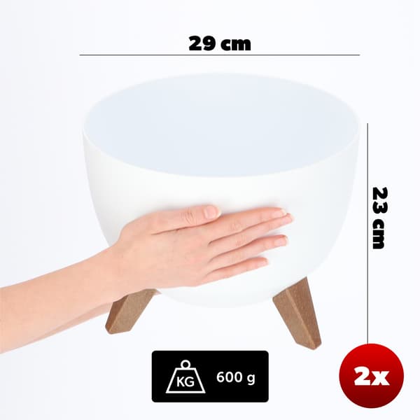 KADAX Blomkruka, Planter, Lock, Ben, Insats, Blomställning, 29 cm, Vit, Rund, 2 st.