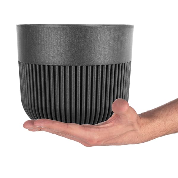 KADAX Urtepotte, Urtepottedæksel, 17 cm, Plast, Rund, Ribbet, Grafit