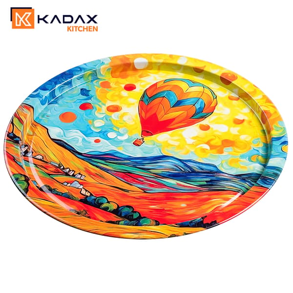 KADAX Dekorativ serveringsbakke, rund, stor, ballon, metal, 32,5 cm