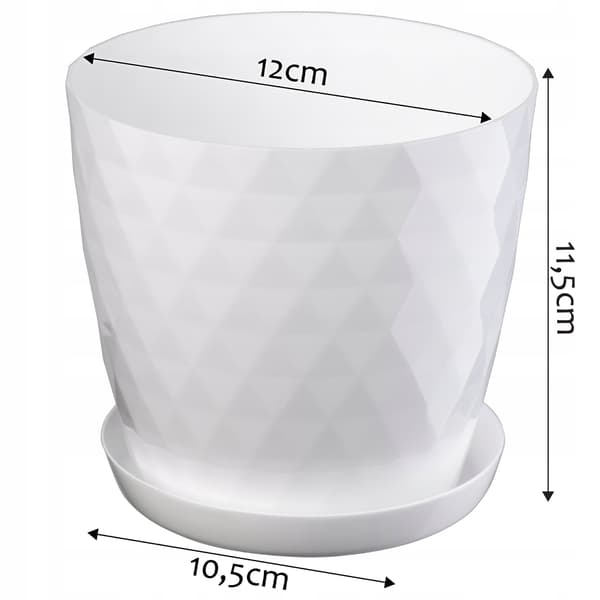 KADAX Plastik Urtepotte med Stativ, Urtepottedæksel, Planter, 12cm, Hvid