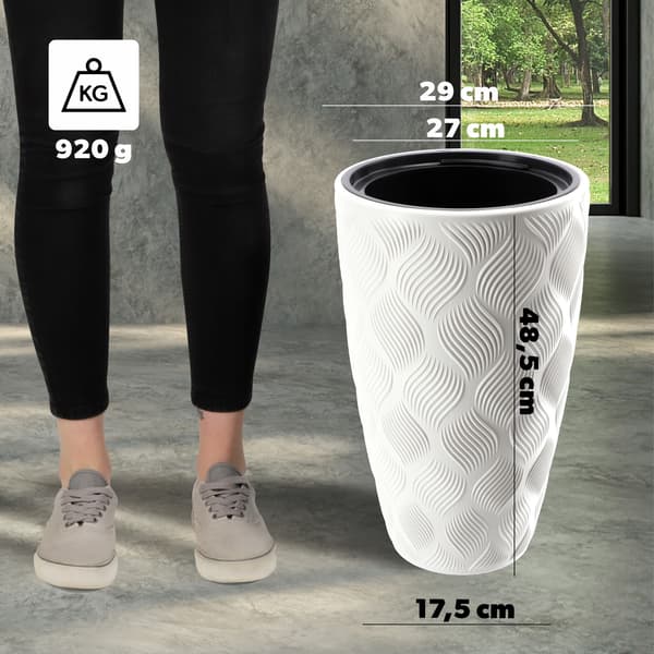 KADAX Urtepotte med Indsats 48cm Urtepottedæksel Plast Høj