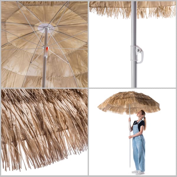 KADAX Haveparasol til Balkon Terrasse 155cm Hawaiiansk Justerbar Foldbar