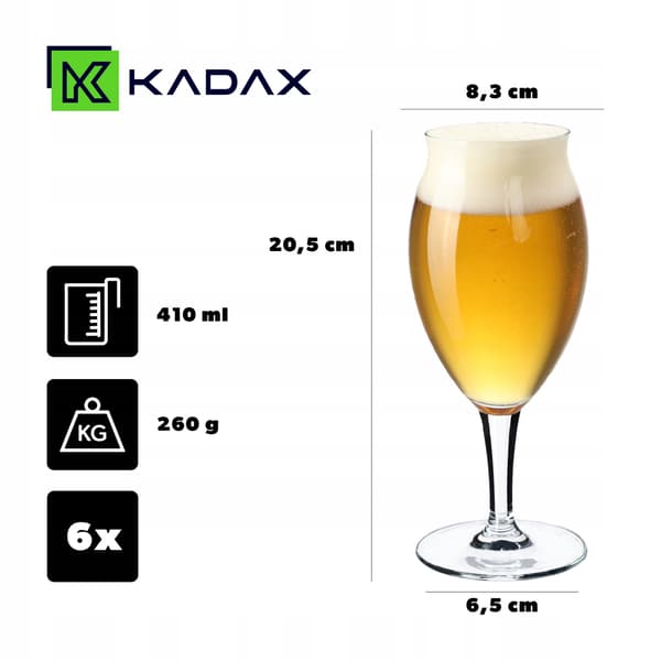 KADAX Ölmugg Ölglas Ölmuggar Glas Hög bägare 410 ml 6 st
